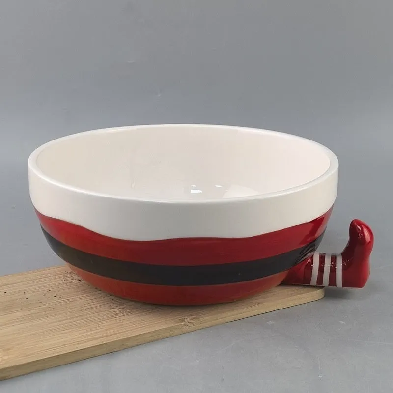 White porcelain ceramic Christmas fruit plate snack tray with modern simplicity design, suitable for holiday gifting