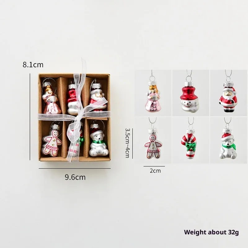 Glass Christmas snowman old man pendant hanging ornament with loop, transparent glass finish, modern simple style decoration