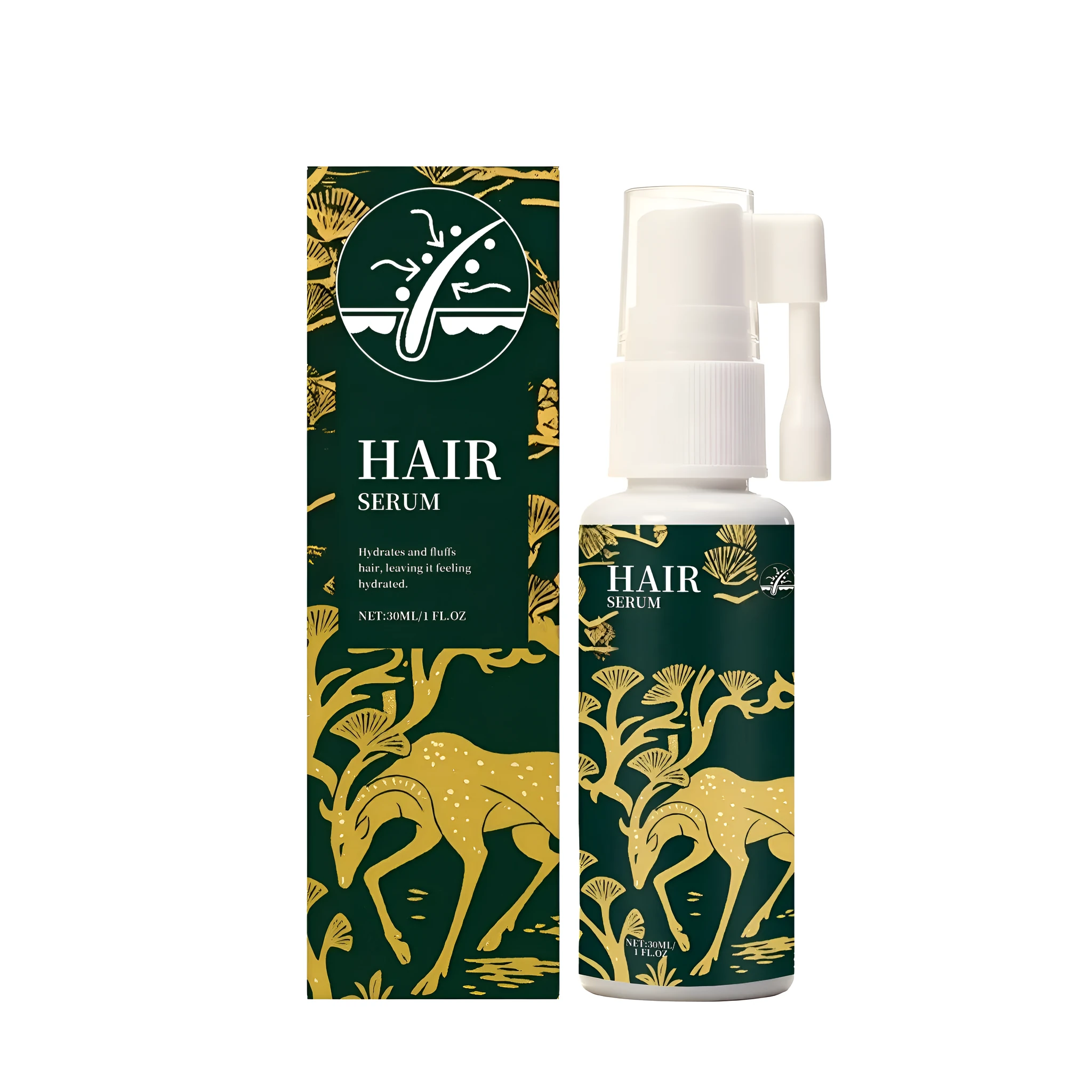 Hair care spray with ginger and rosemary oil in a 30ml bottle