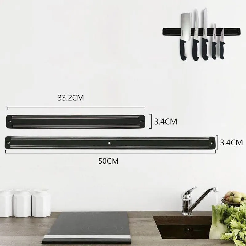 Kitchen magnetic knife holder 50cm wall-mounted with stainless steel knives