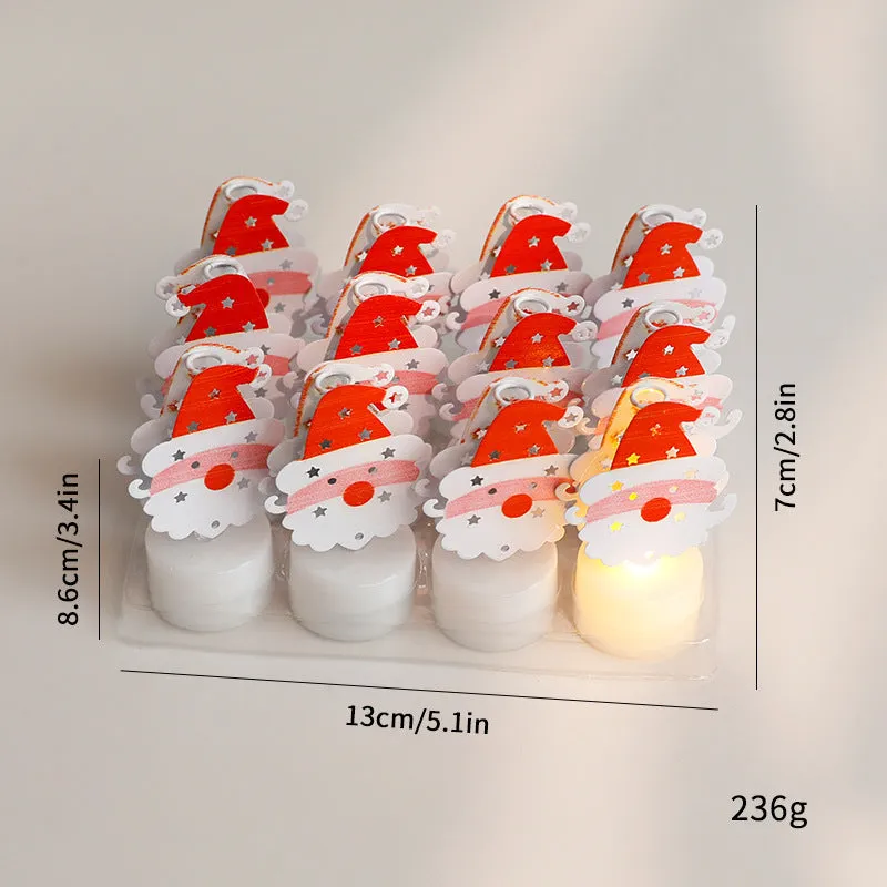 LED electronic candle light plastic decoration Santa Claus Christmas tree snowman bell design