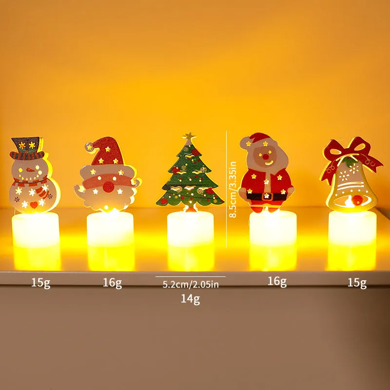 LED electronic candle light plastic decoration Santa Claus Christmas tree snowman bell design