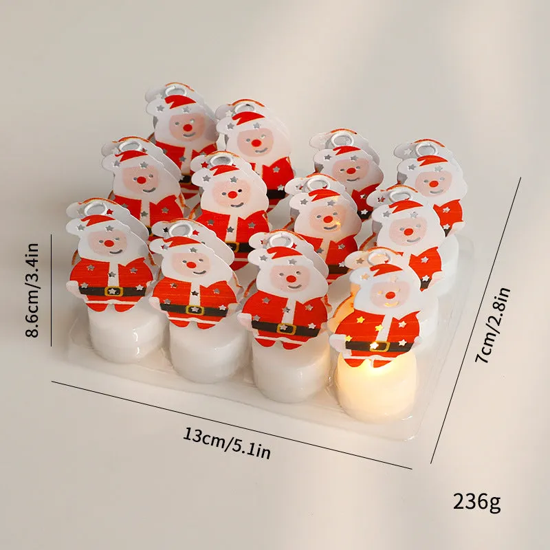 LED electronic candle light plastic decoration Santa Claus Christmas tree snowman bell design