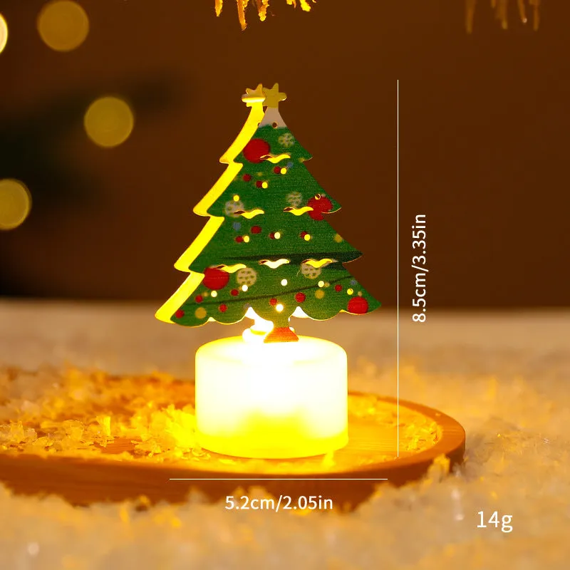 LED electronic candle light plastic decoration Santa Claus Christmas tree snowman bell design