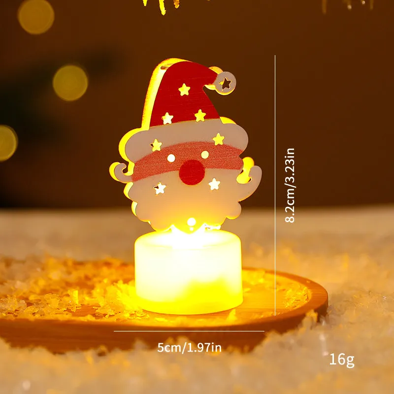 LED electronic candle light plastic decoration Santa Claus Christmas tree snowman bell design