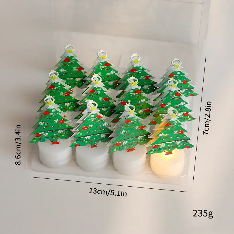 LED electronic candle light plastic decoration Santa Claus Christmas tree snowman bell design