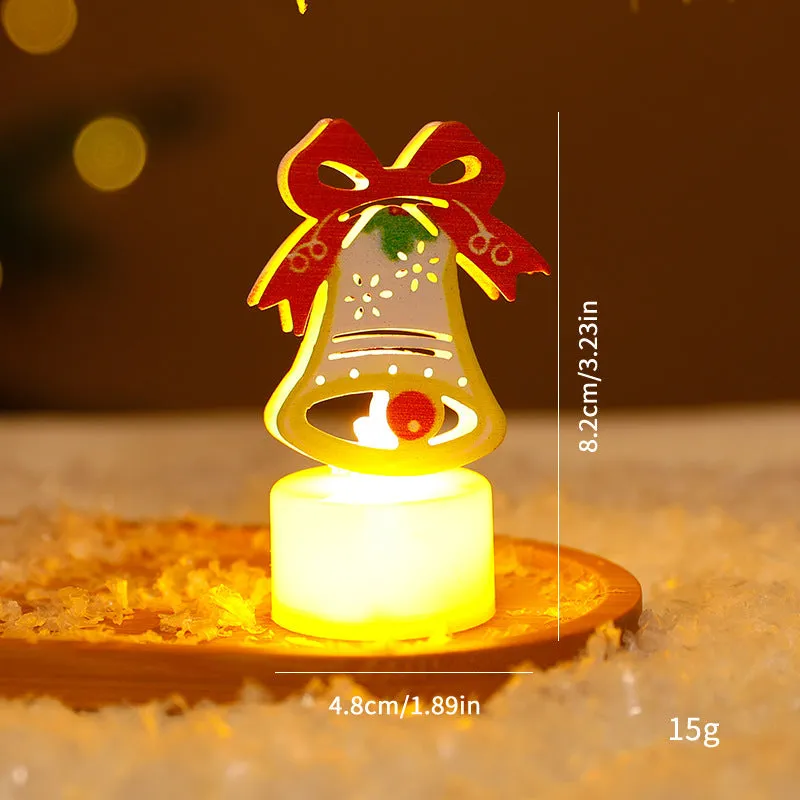 LED electronic candle light plastic decoration Santa Claus Christmas tree snowman bell design