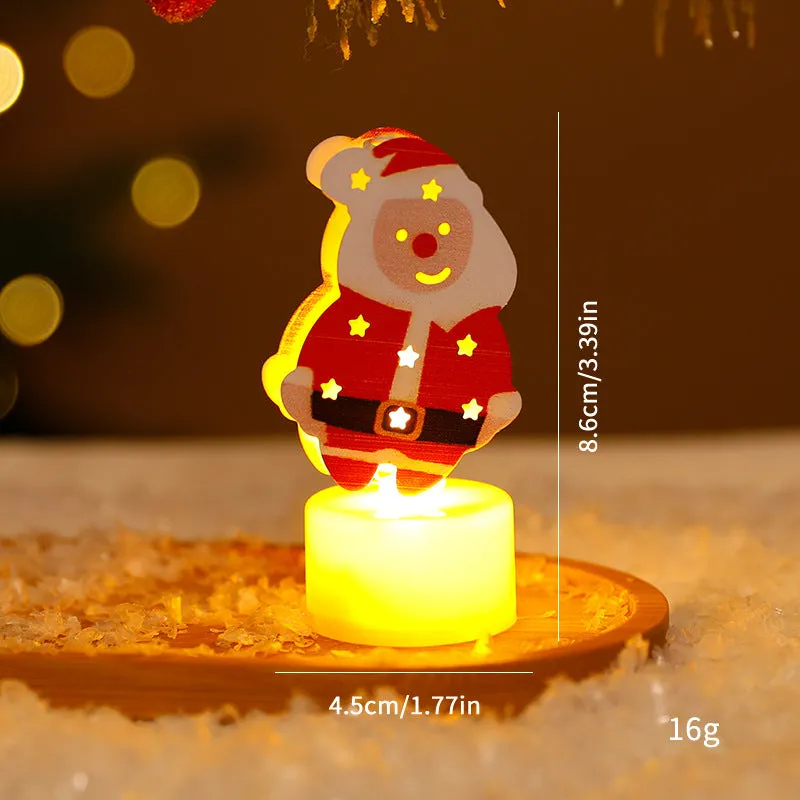 LED electronic candle light plastic decoration Santa Claus Christmas tree snowman bell design