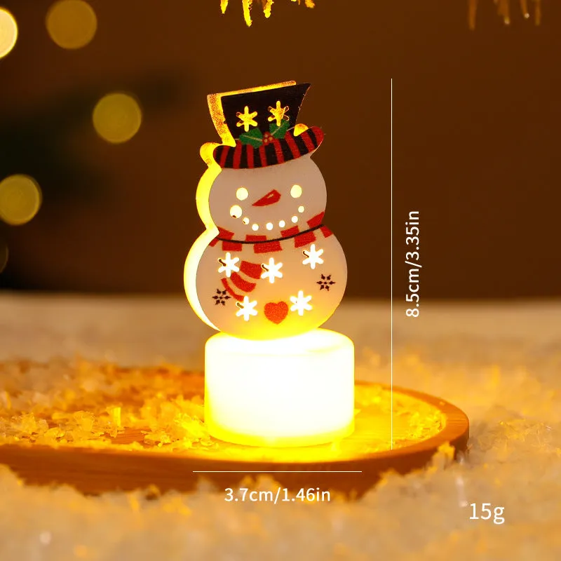 LED electronic candle light plastic decoration Santa Claus Christmas tree snowman bell design