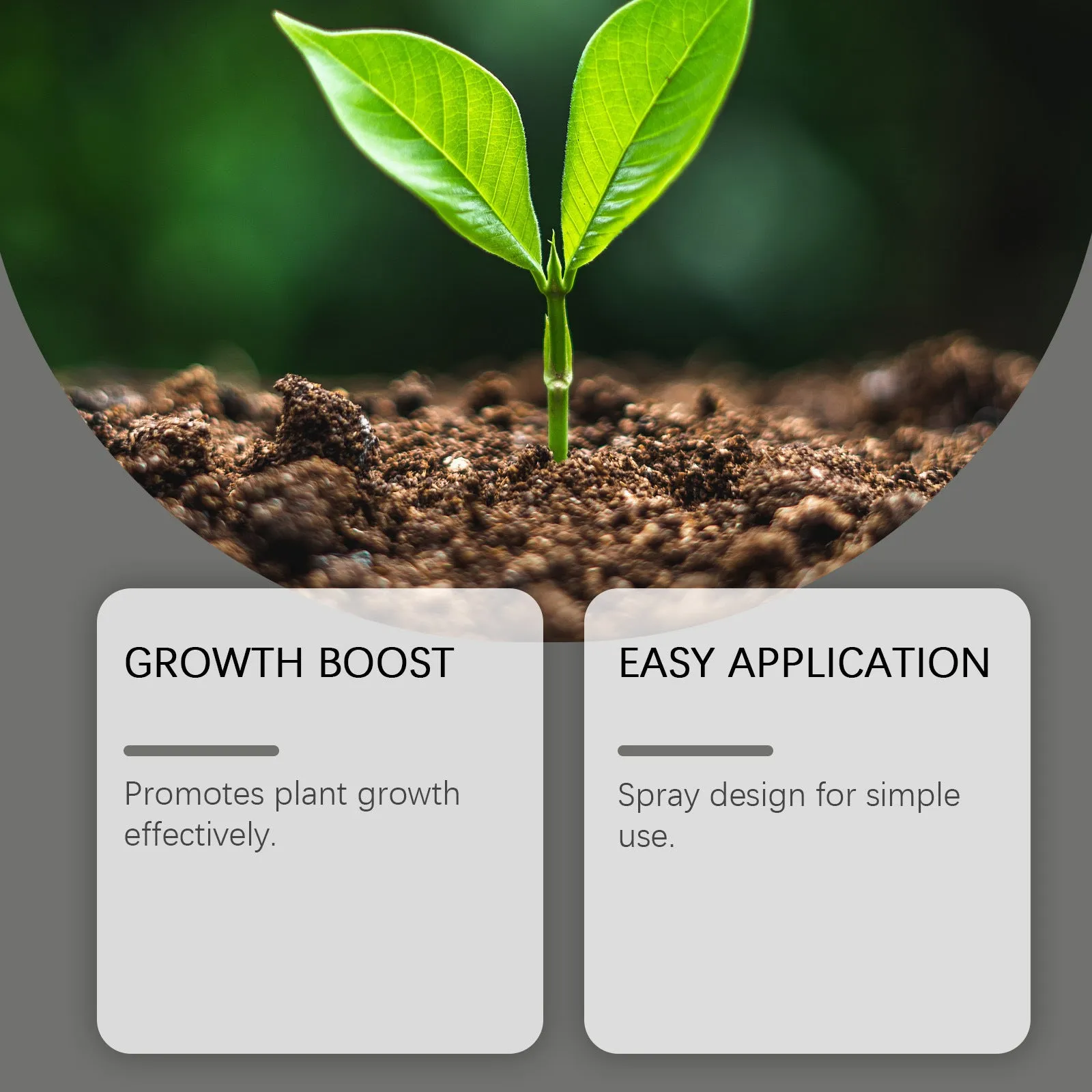 Plant Growth Boost 120ml plant nutrition spray bottle with label, ready for use on indoor plants