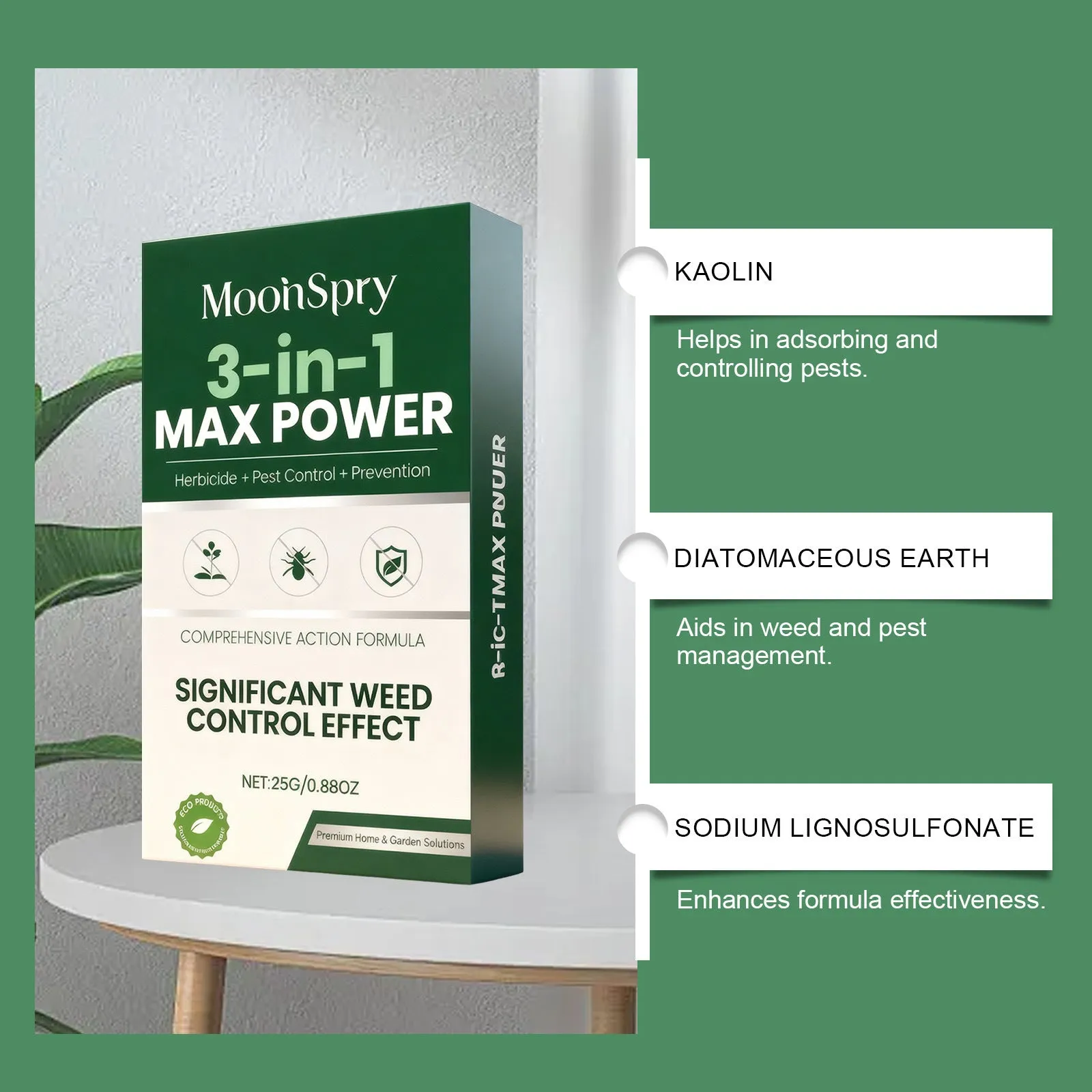 3-In-1 Max Power Herbicide 25g pack with Hexazinone ingredients