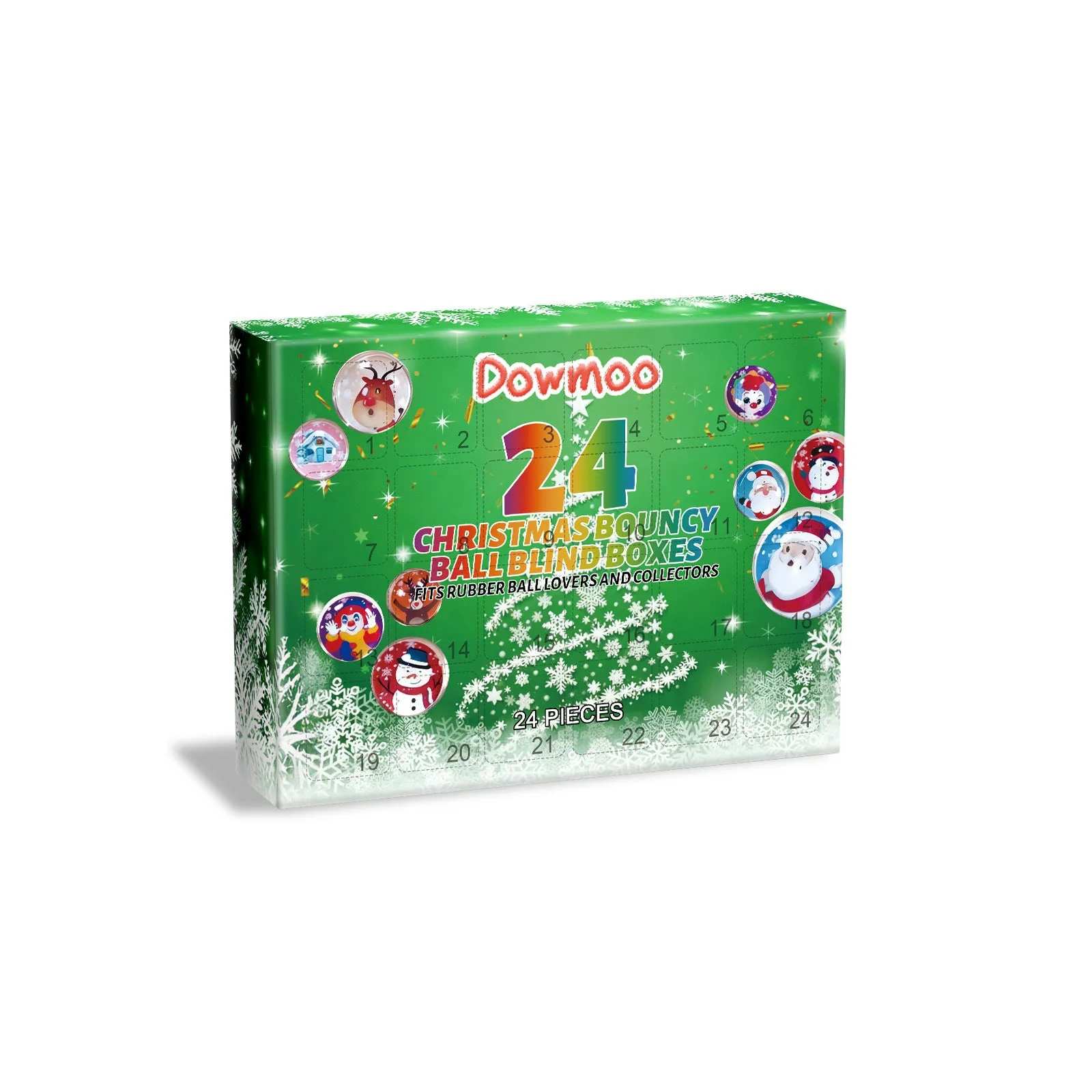 24 Grid Christmas Elastic Ball Blind Box with assorted rubber balls