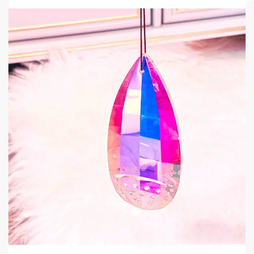 Colourful crystal pendant decoration with electroplated finish for Christmas tree