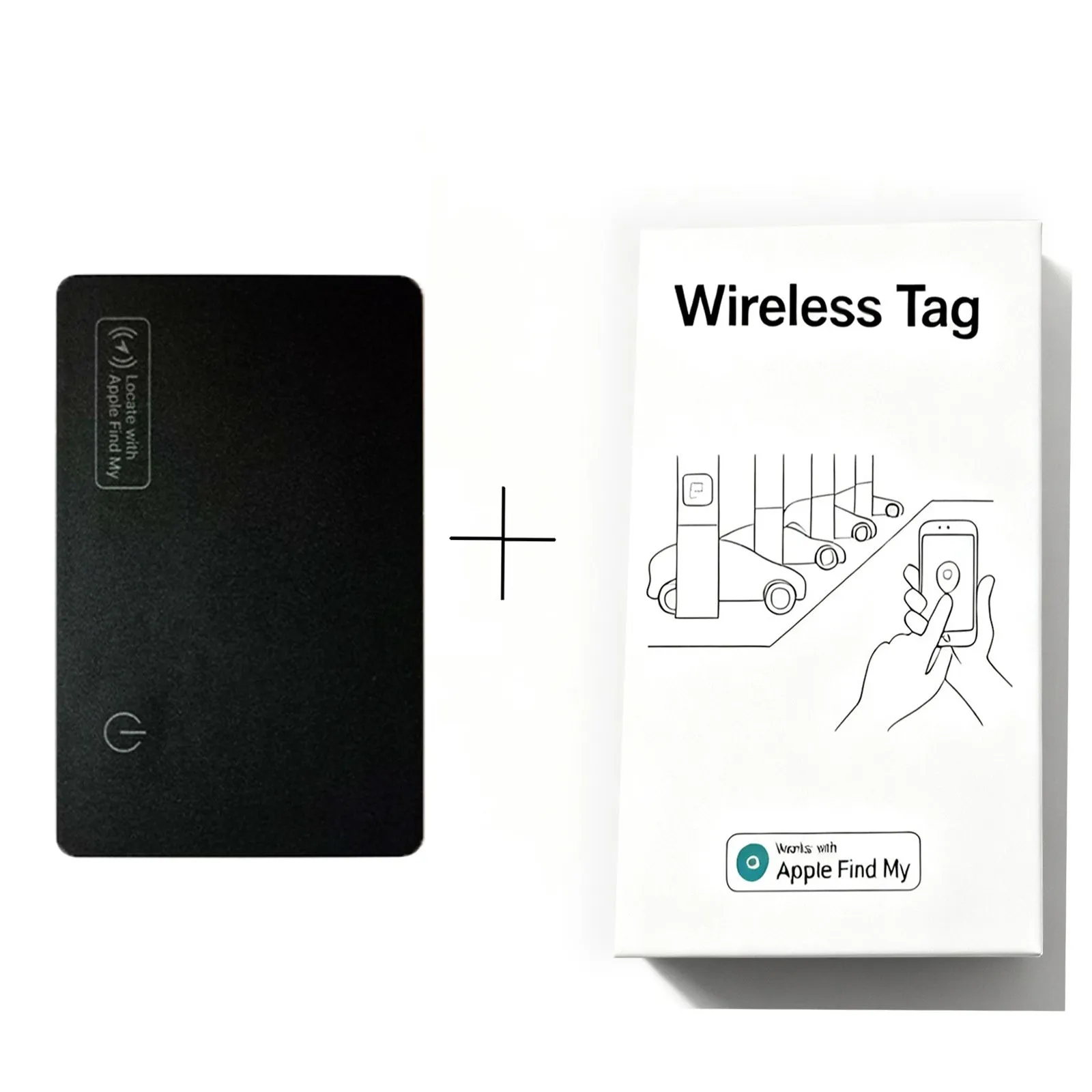 Ultra-thin black leather anti-loss alarm card measuring 86x54x3mm on a flat surface
