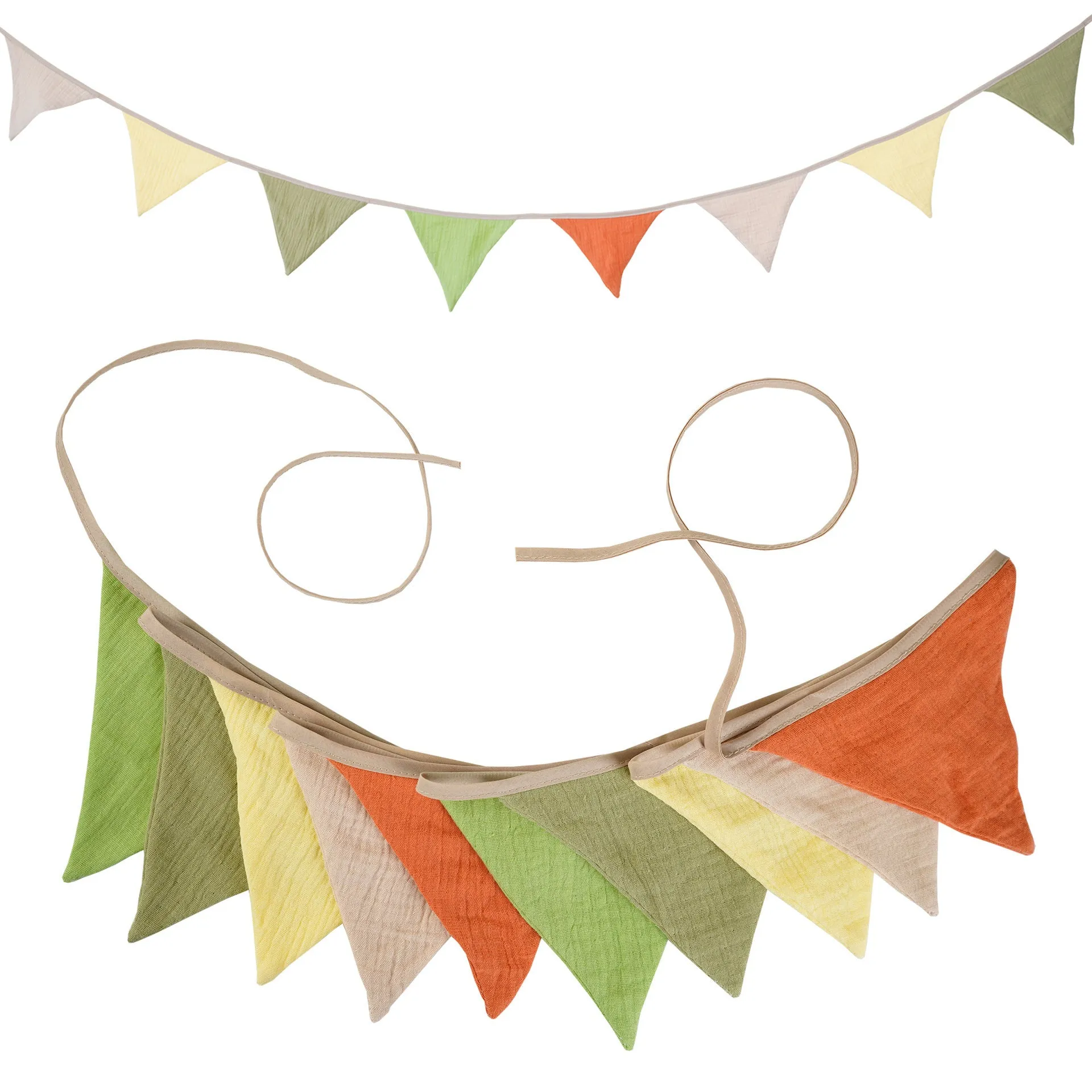 Double-layer cotton crepe pennant birthday decoration flag in Tiffany Blue 2.6 metre handmade banner