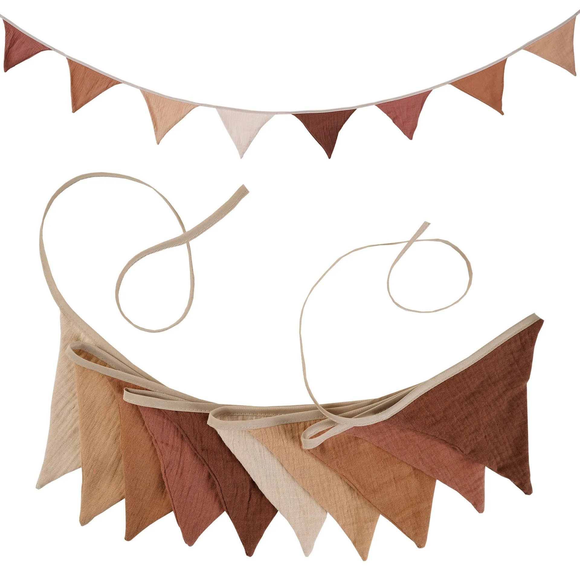 Double-layer cotton crepe pennant birthday decoration flag in Tiffany Blue 2.6 metre handmade banner