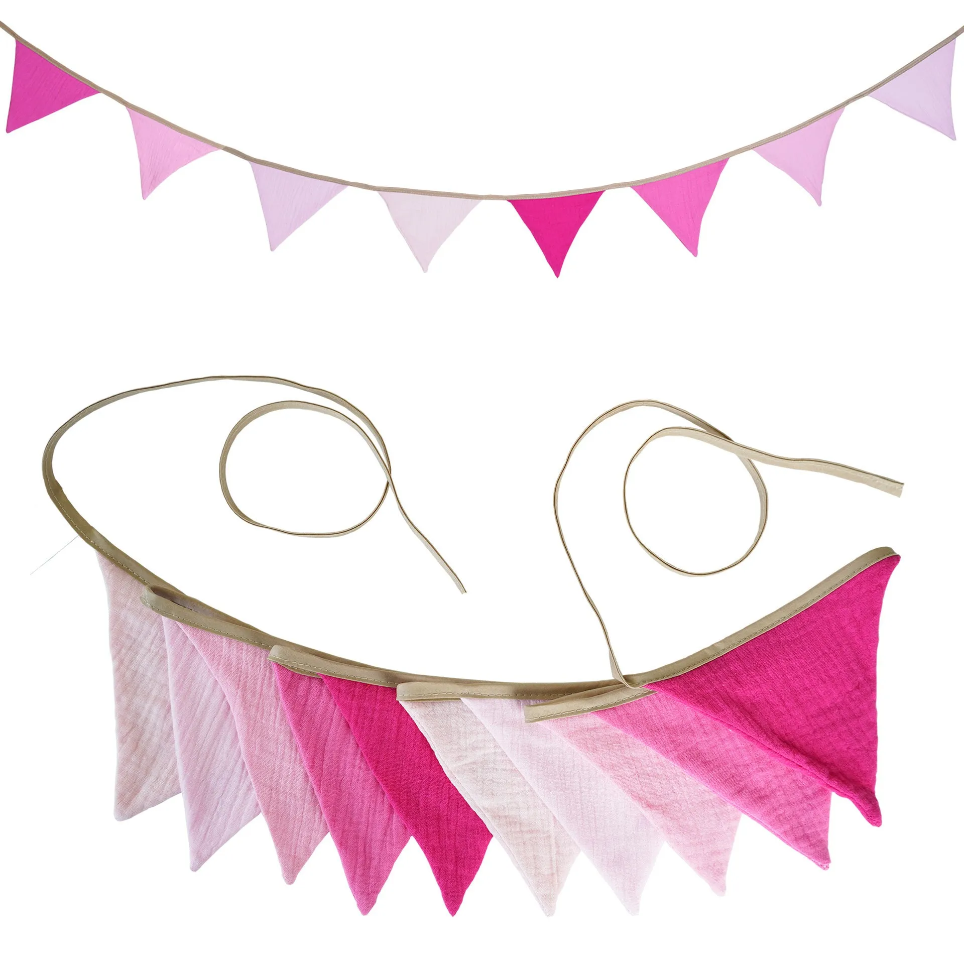 Double-layer cotton crepe pennant birthday decoration flag in Tiffany Blue 2.6 metre handmade banner