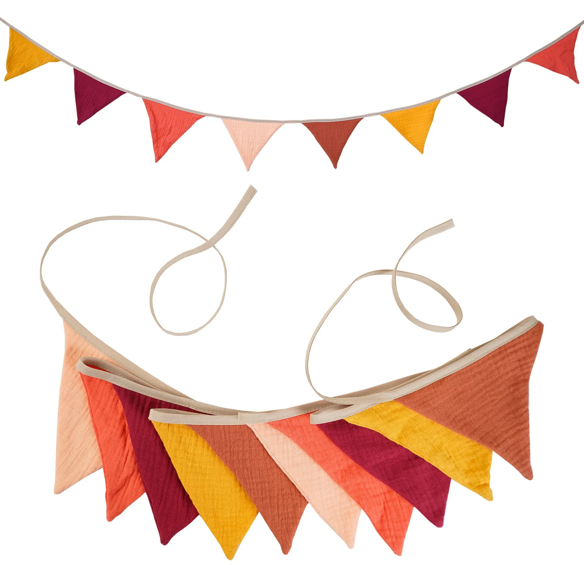 Double-layer cotton crepe pennant birthday decoration flag in Tiffany Blue 2.6 metre handmade banner