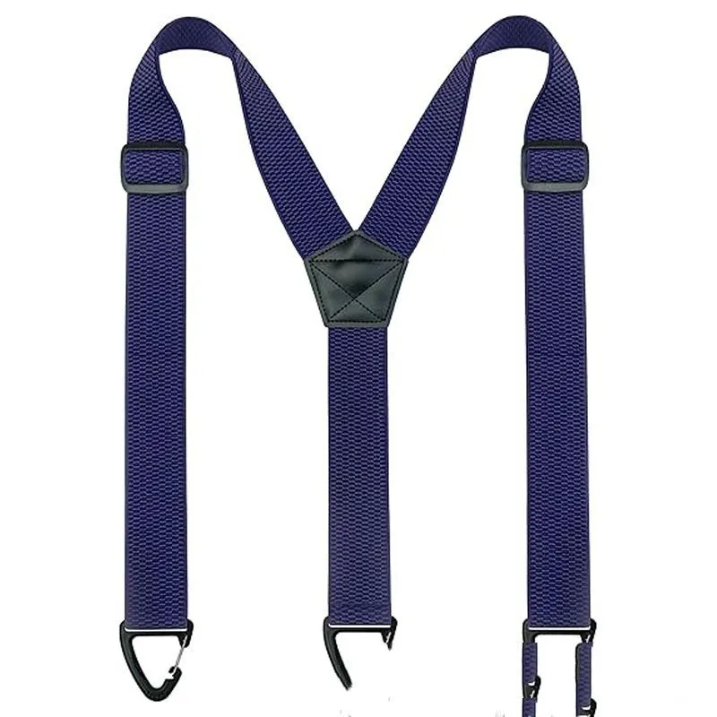 Triangle outdoor climbing hook strap in black, polyester elastic, 3.8 x 120cm, with plastic hook