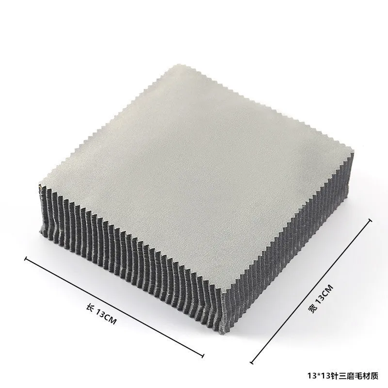 Square 130mm microfiber glasses cloth in gray, black, and mixed colour options for lens cleaning