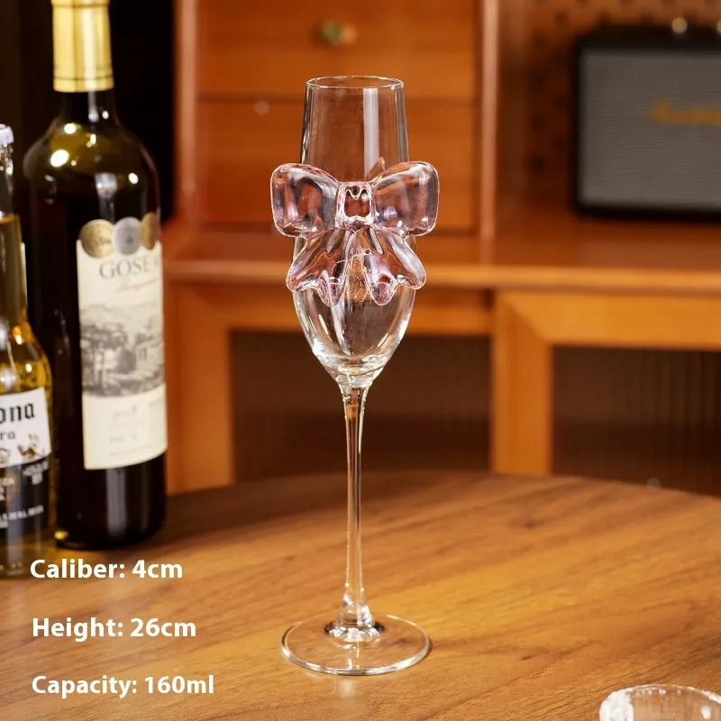 Crystal glass wine glass with pressed single-layer construction, no handle, champagne soft light finish