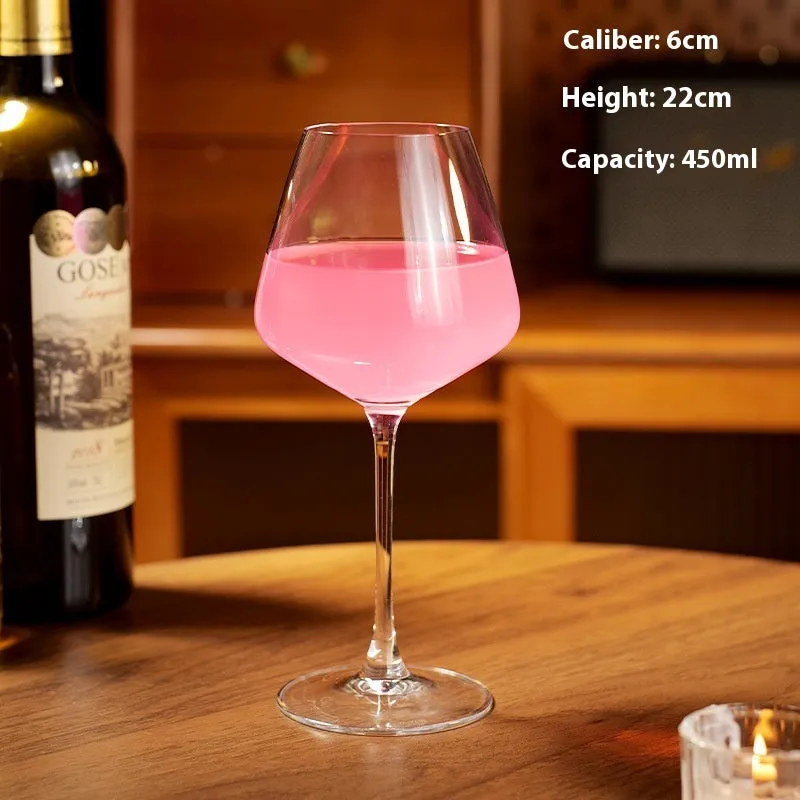 Crystal glass wine glass with pressed single-layer construction, no handle, champagne soft light finish