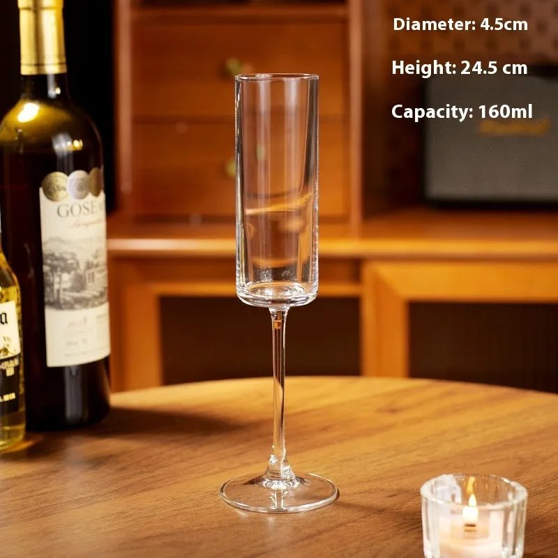 Crystal glass wine glass with pressed single-layer construction, no handle, champagne soft light finish