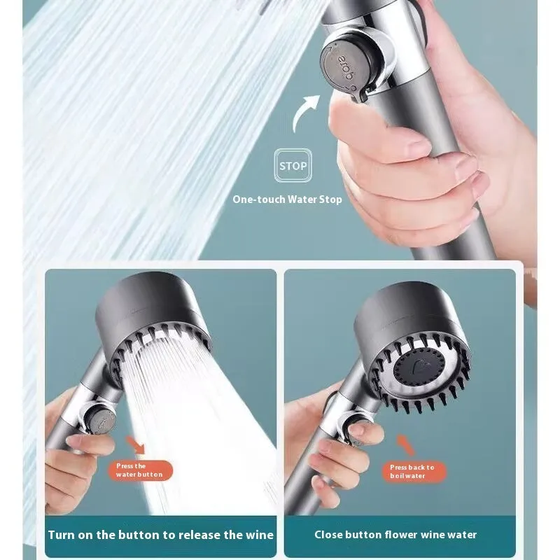 Strong Boost portable shower head with three adjustable spray settings and modern simple design