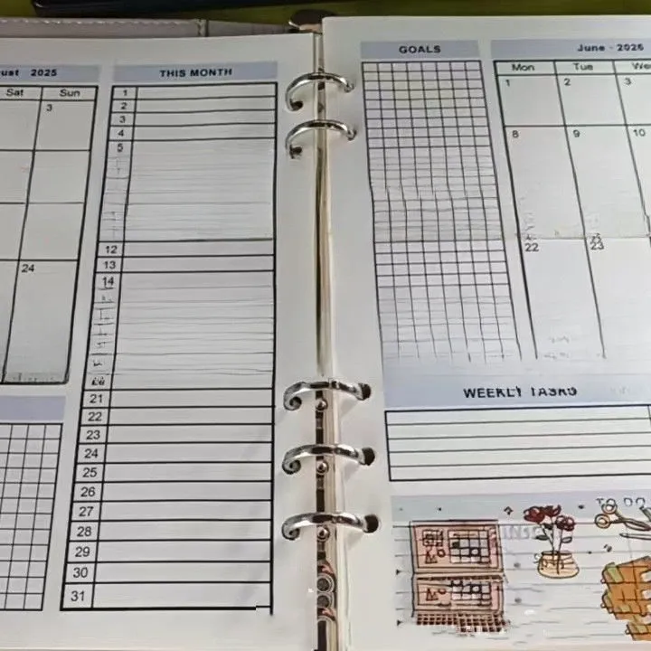 Life Area Simple Planning Toolkit notebook in black or brown with coated paper pages