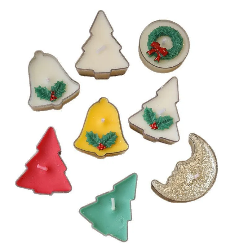 Creative Christmas tea wax tree bell personalised candle in cup shape multicolour options