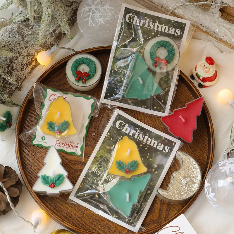 Creative Christmas tea wax tree bell personalised candle in cup shape multicolour options