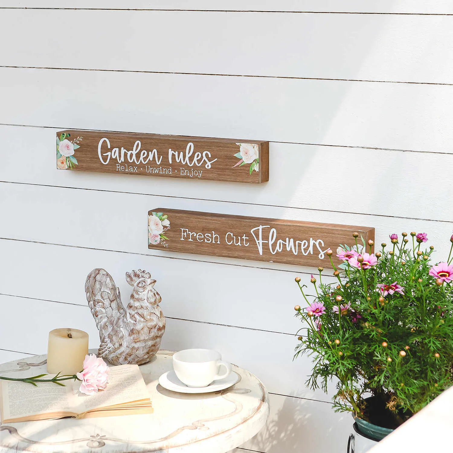 American country wooden word plate wall decoration with rustic natural wood finish