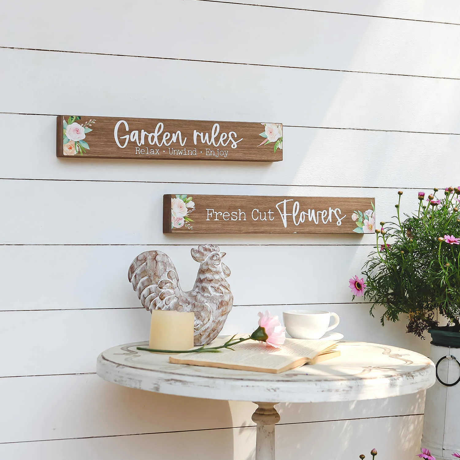 American country wooden word plate wall decoration with rustic natural wood finish