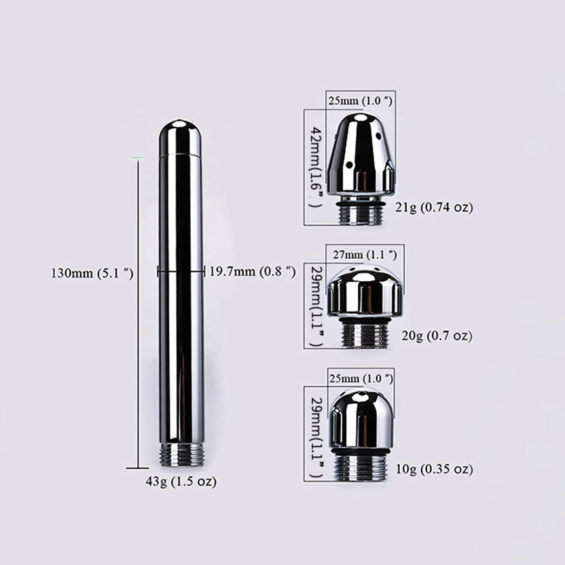 Three-head metal enema vaginal cleaning flusher with flannel bag in space aluminium alloy