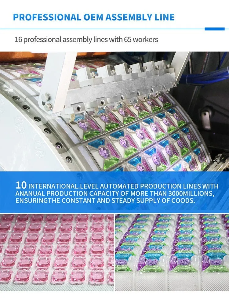 11g multi-purpose 5-chamber liquid laundry capsules for instant dissolution