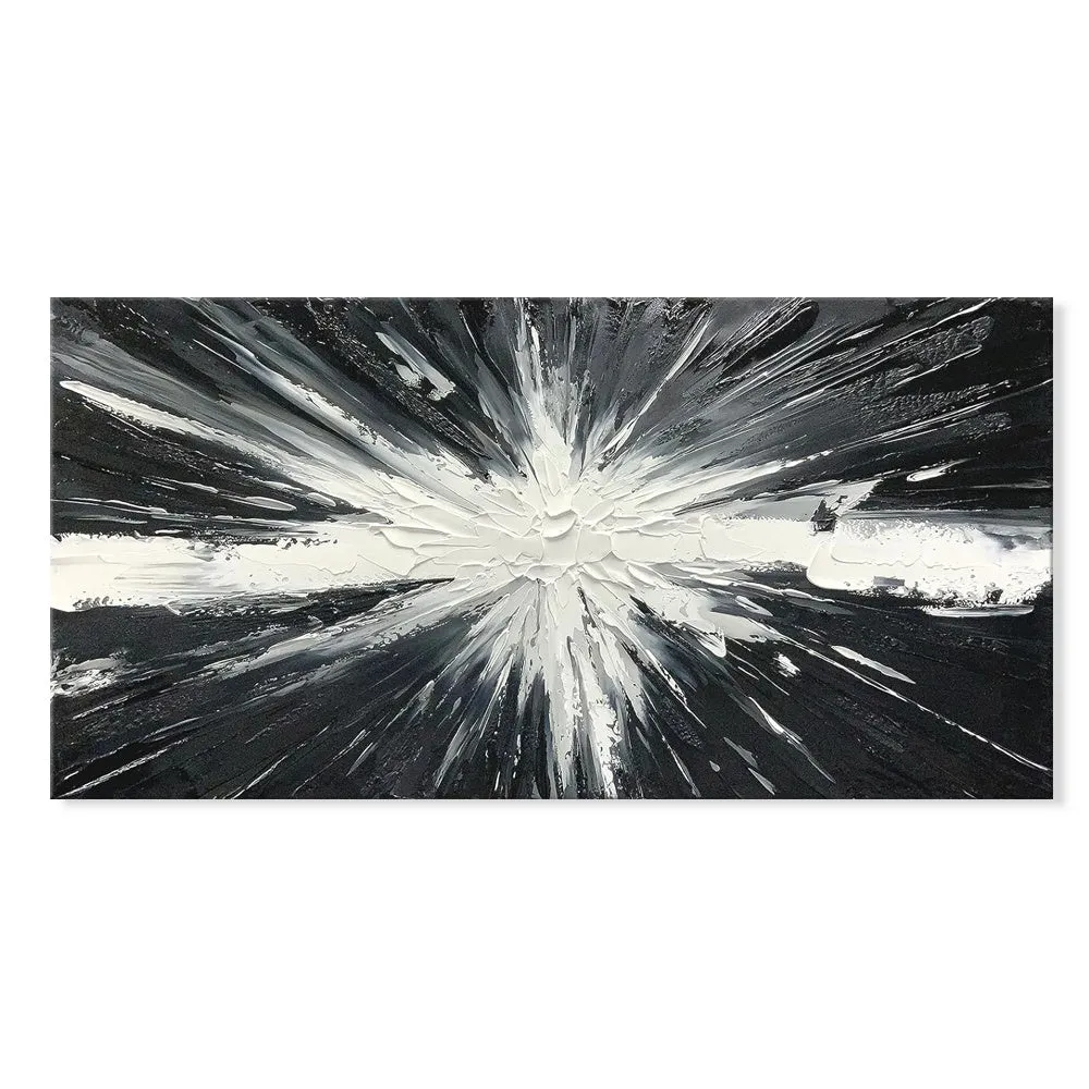 Modern abstract black and white handmade oil painting on canvas for living room decoration
