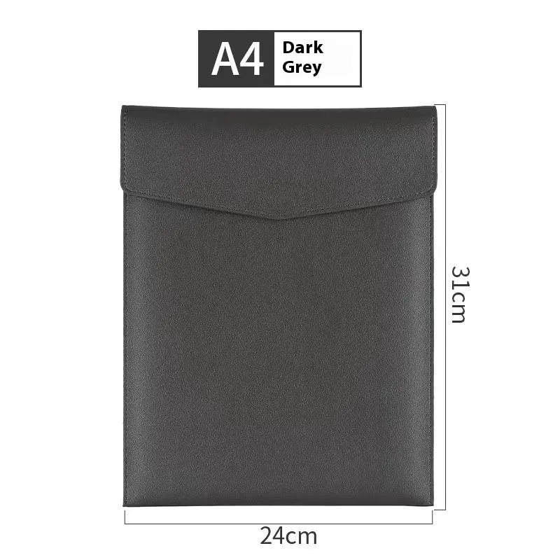 A4 PVC vertical file bag in black, business document organiser with seven colour options