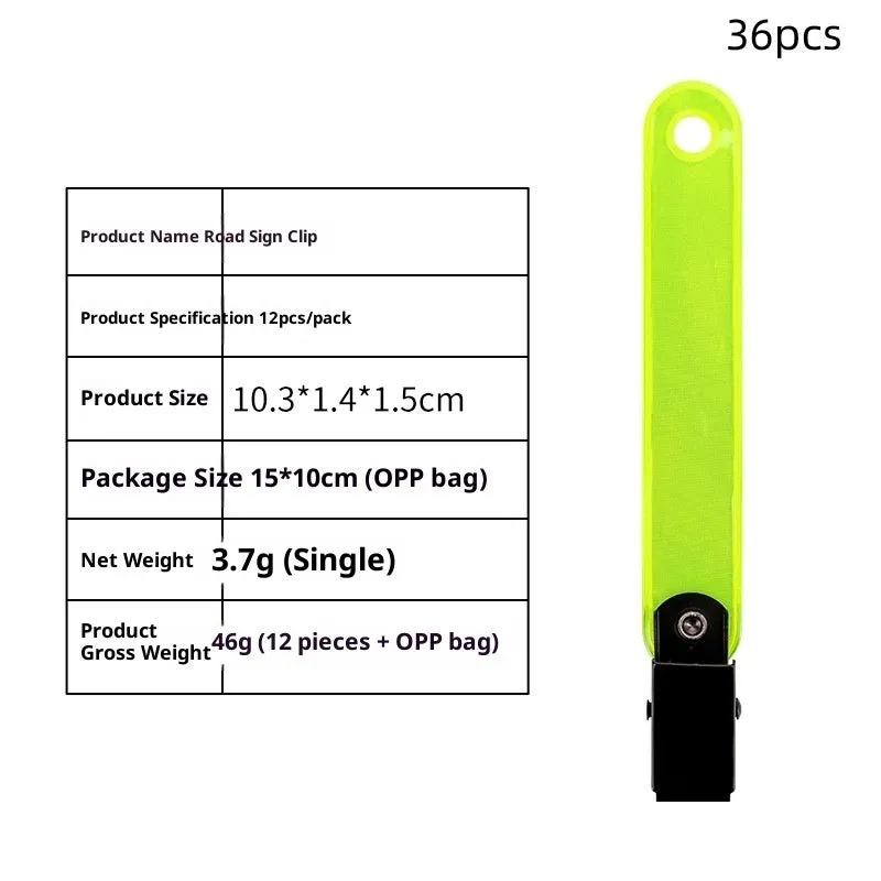 Yellow and orange PVC fluorescent ribbon clips for outdoor archery road sign marking, 10.3 cm size