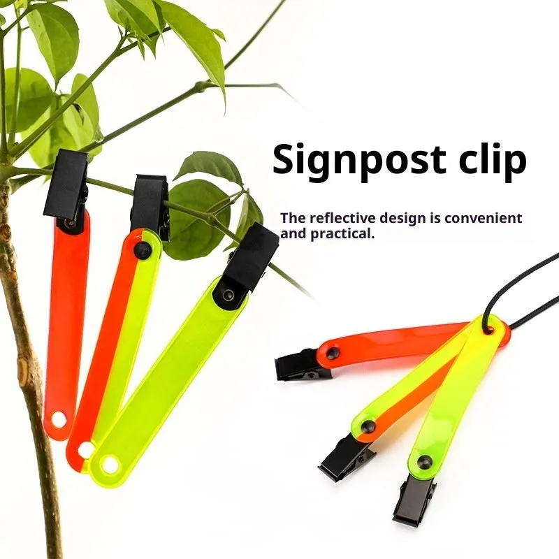 Yellow and orange PVC fluorescent ribbon clips for outdoor archery road sign marking, 10.3 cm size