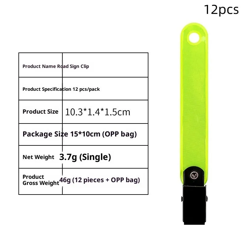 Yellow and orange PVC fluorescent ribbon clips for outdoor archery road sign marking, 10.3 cm size