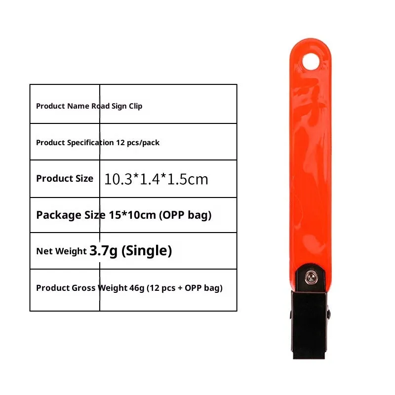 Yellow and orange PVC fluorescent ribbon clips for outdoor archery road sign marking, 10.3 cm size