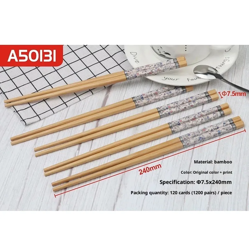 10 pairs of solid colour bamboo chopsticks on a plain surface, household kitchen use