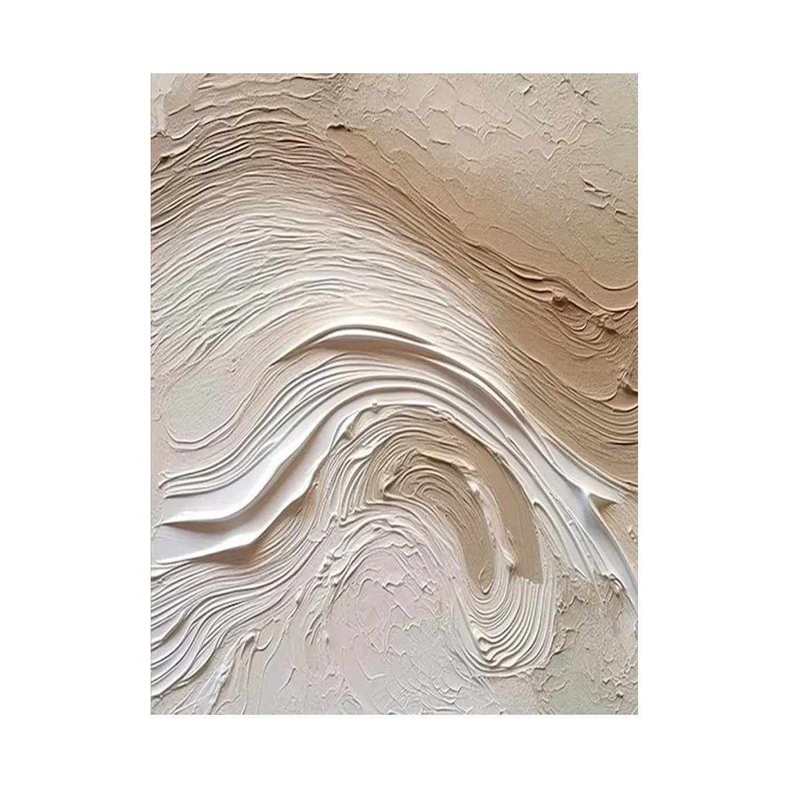 Handmade Oil Painting Wall Decor 50x70cm Canvas Art Frameless Simple Modern Style Cream Tone Entrance Decoration Frameless Painting Living Room Artwork