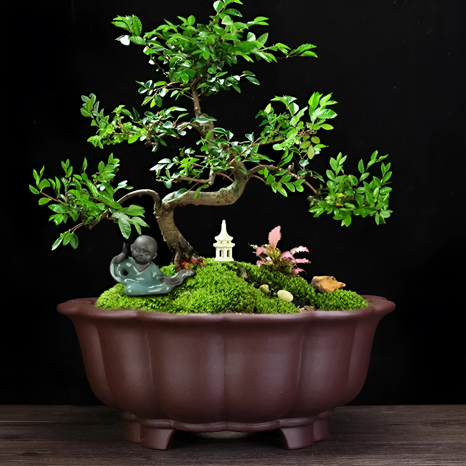 Large purple sand diamond-shaped ceramic flower pot in dark violet for indoor plant display