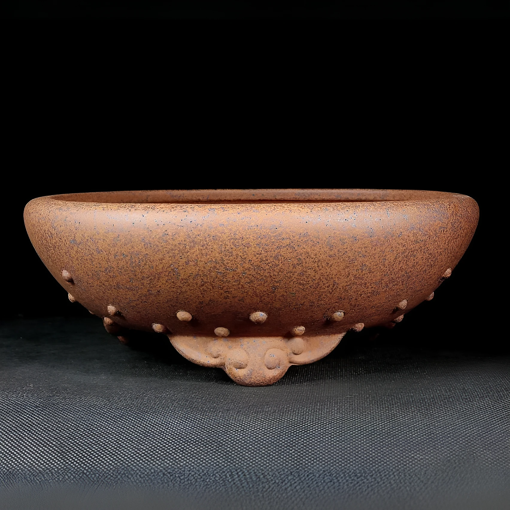Handmade ceramic flower pot with purple sand craft, classical style, 22cm outer diameter