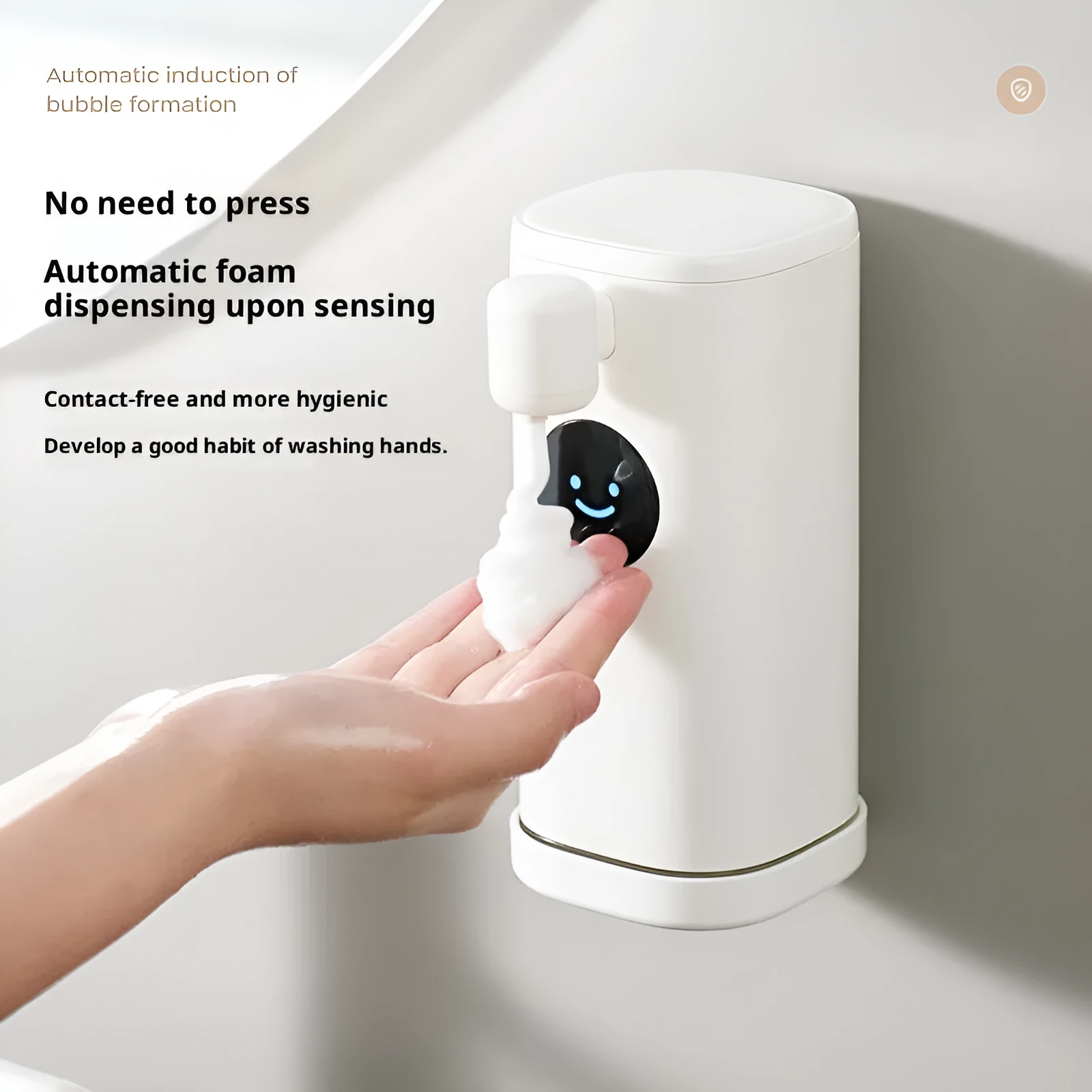 Smile automatic hand washing machine white ABS shell wall hanging with induction sensor