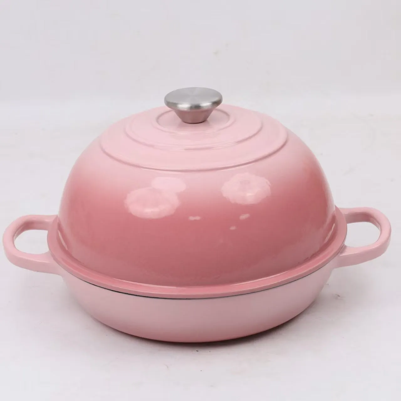 Enameled cast-iron black bread pot with lid for roasting European bread, 24cm or 26cm size