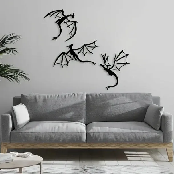 Black metal animal silhouette wall hanging decoration 30cm long side