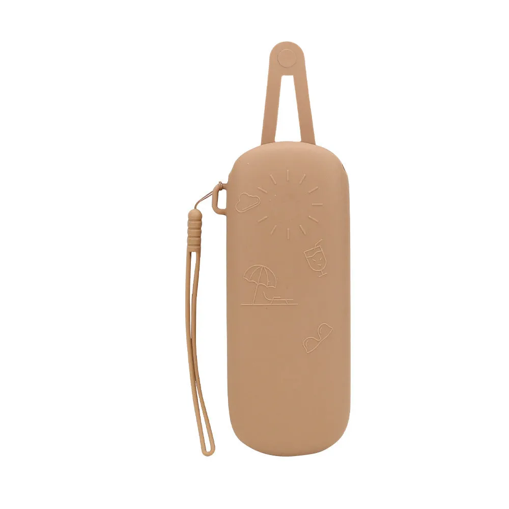Silicone glasses storage bag in pink colour as a protective case for eyeglasses
