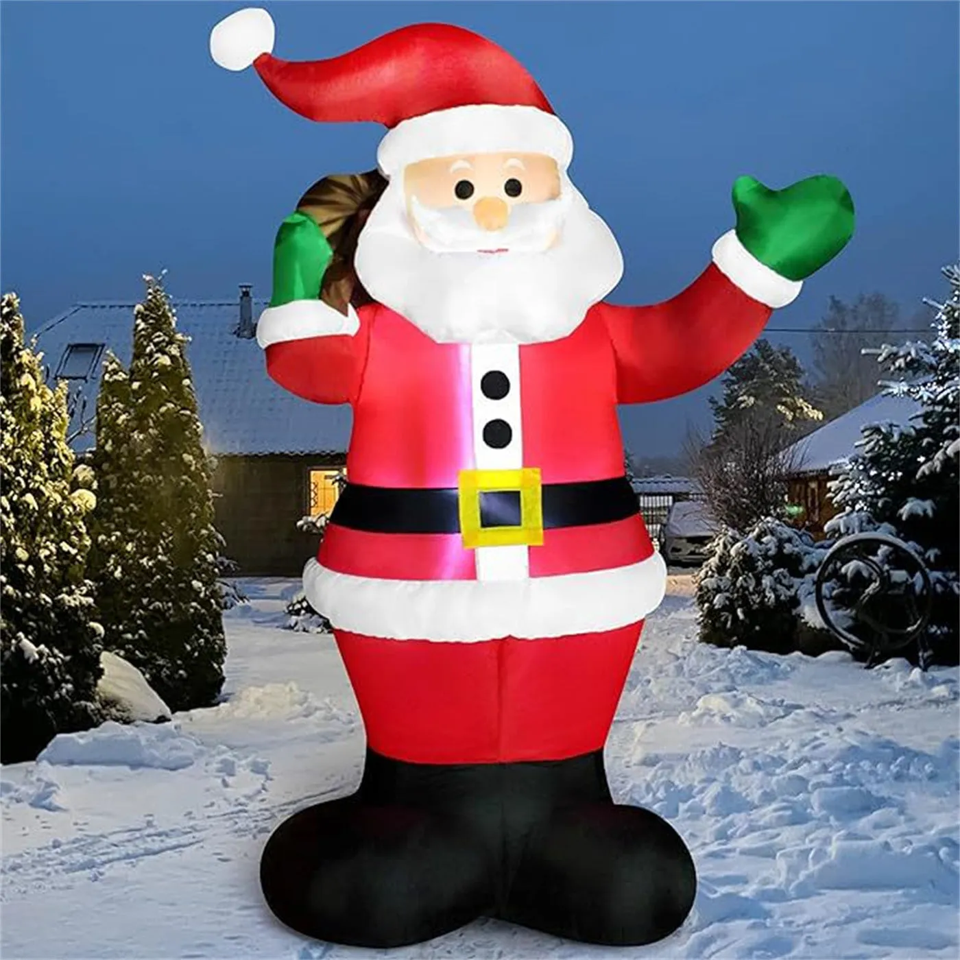 Inflatable Santa Claus courtyard ornament decoration with backpack style, suitable for outdoor holiday display
